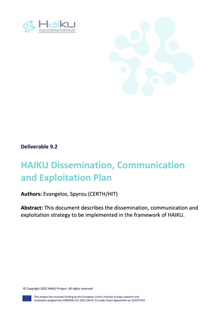 D9.2 HAIKU Dissemination, Communication and Exploitation Plan